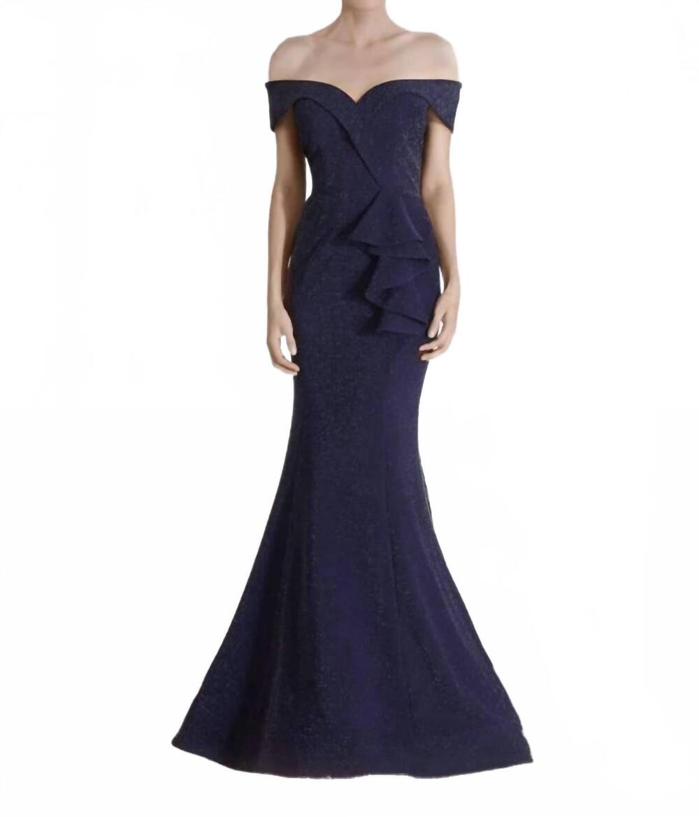 NEW JANIQUE strapless evening dress in navy